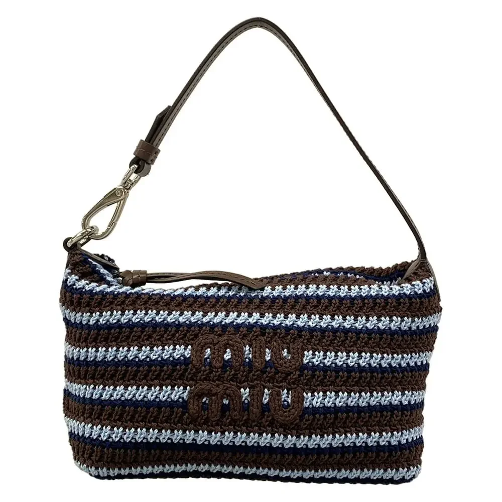 Miu Miu Spirit Handbag 5NE841 Dark Brown Light Blue Dark Navy